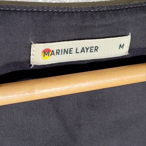 Marine Layer Charcoal Rory Long Sleeve Ruffle Blouse - Picture 6 of 7